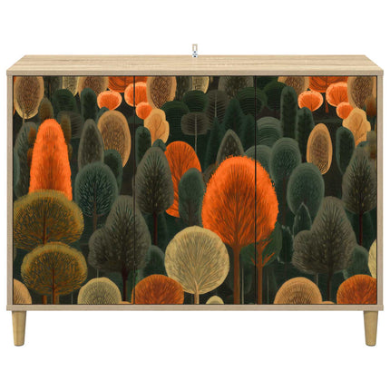 Sideboard ZAANDAM Sonoma-ek 102 x 33 x 75 cm Konstruerat trä