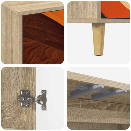 Sideboard BONN Sonoma-ek 102 x 33 x 75 cm Konstruerat trä