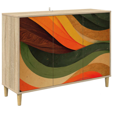 Sideboard BONN Sonoma-ek 102 x 33 x 75 cm Konstruerat trä