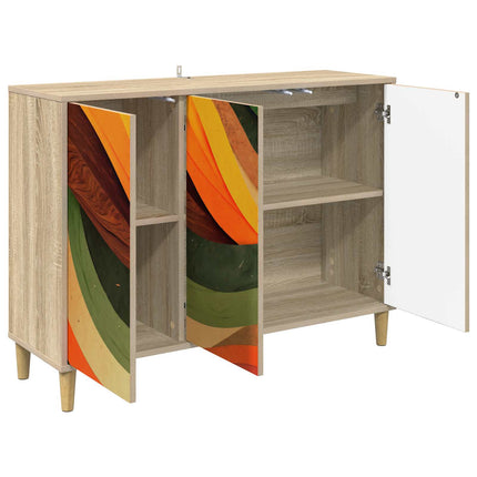 Sideboard BONN Sonoma-ek 102 x 33 x 75 cm Konstruerat trä