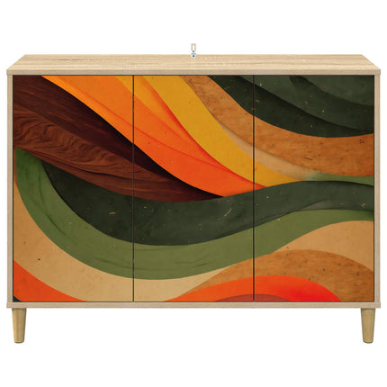 Sideboard BONN Sonoma-ek 102 x 33 x 75 cm Konstruerat trä