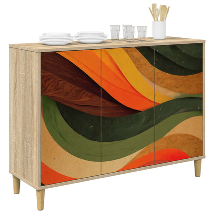 Sideboard BONN Sonoma-ek 102 x 33 x 75 cm Konstruerat trä