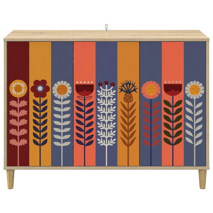 Sideboard ESSEN Sonoma-ek 102 x 33 x 75 cm Konstruerat trä