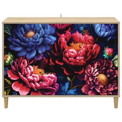 Sideboard KIEL Sonoma-ek 102 x 33 x 75 cm Konstruerat trä