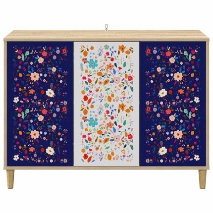 Sideboard MAINZ Sonoma-ek 102 x 33 x 75 cm Konstruerat trä
