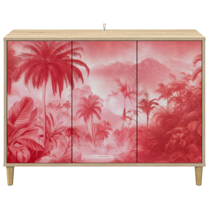 Sideboard AACHEN Sonoma-ek 102 x 33 x 75 cm Konstruerat trä
