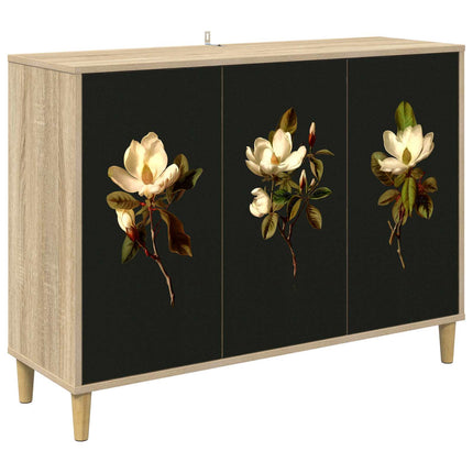 Sideboard BREMEN Sonoma-ek 102 x 33 x 75 cm Konstruerat trä