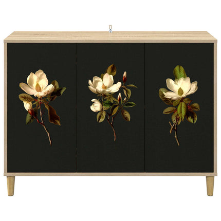 Sideboard BREMEN Sonoma-ek 102 x 33 x 75 cm Konstruerat trä