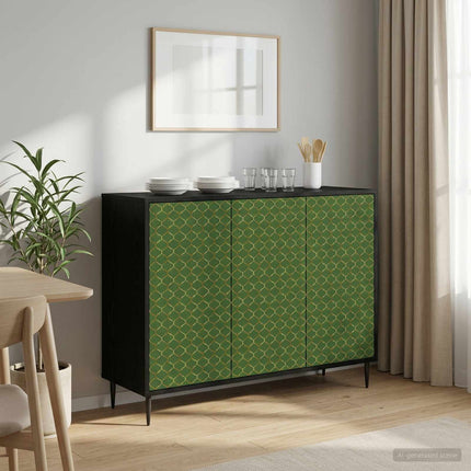 Sideboard GELEEN Svart ek 102 x 33 x 76 cm Konstruerat trä
