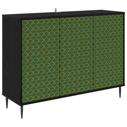 Sideboard GELEEN Svart ek 102 x 33 x 76 cm Konstruerat trä