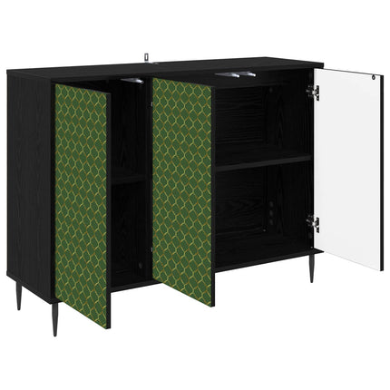 Sideboard GELEEN Svart ek 102 x 33 x 76 cm Konstruerat trä