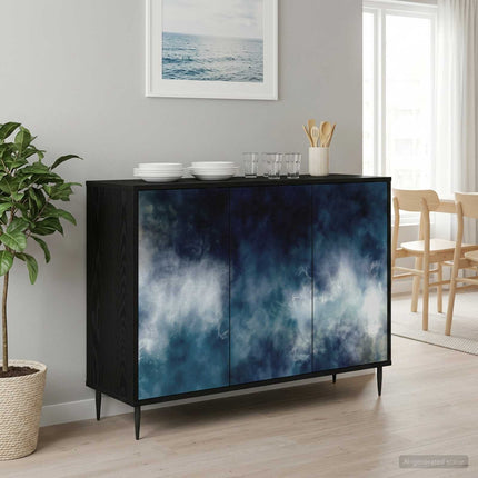 Sideboard RAALTE Svart ek 102 x 33 x 76 cm Konstruerat trä