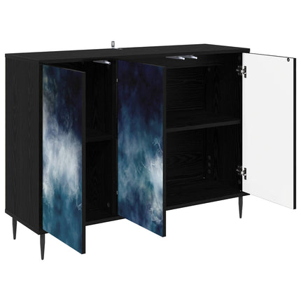 Sideboard RAALTE Svart ek 102 x 33 x 76 cm Konstruerat trä