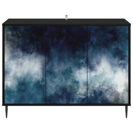 Sideboard RAALTE Svart ek 102 x 33 x 76 cm Konstruerat trä