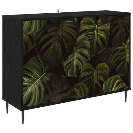 Sideboard ELBURG Svart ek 102 x 33 x 76 cm Konstruerat trä
