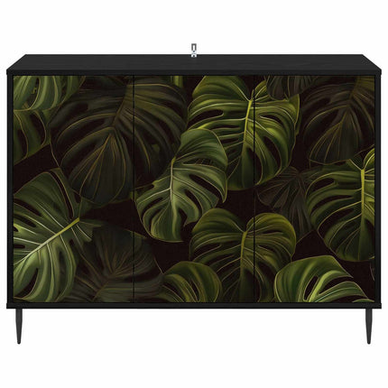 Sideboard ELBURG Svart ek 102 x 33 x 76 cm Konstruerat trä