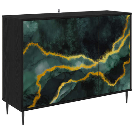 Sideboard WIJHE Svart ek 102 x 33 x 76 cm Konstruerat trä