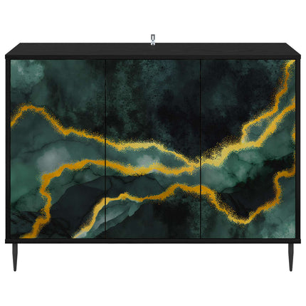 Sideboard WIJHE Svart ek 102 x 33 x 76 cm Konstruerat trä
