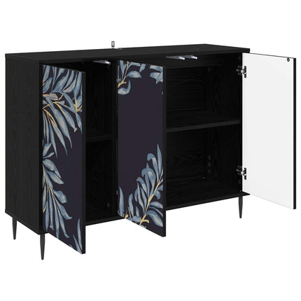 Sideboard DOKKUM Svart ek 102 x 33 x 76 cm Konstruerat trä