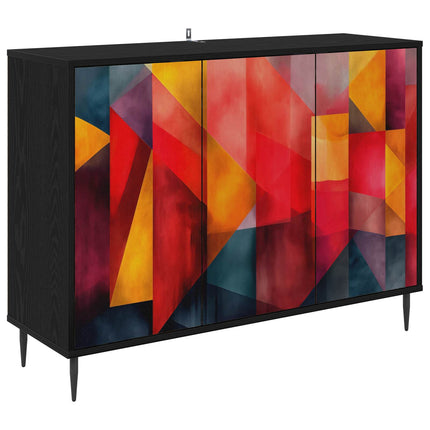 Sideboard HEESCH Svart ek 102 x 33 x 76 cm Konstruerat trä