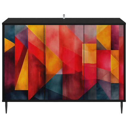 Sideboard HEESCH Svart ek 102 x 33 x 76 cm Konstruerat trä