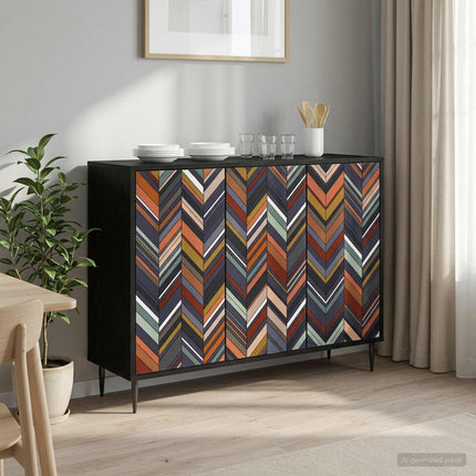 Sideboard OMMEN Svart ek 102 x 33 x 76 cm Konstruerat trä
