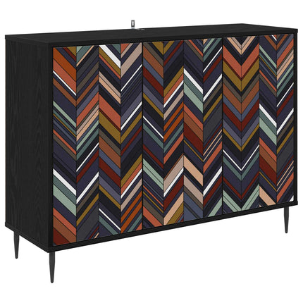 Sideboard OMMEN Svart ek 102 x 33 x 76 cm Konstruerat trä