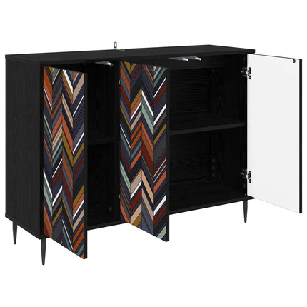 Sideboard OMMEN Svart ek 102 x 33 x 76 cm Konstruerat trä