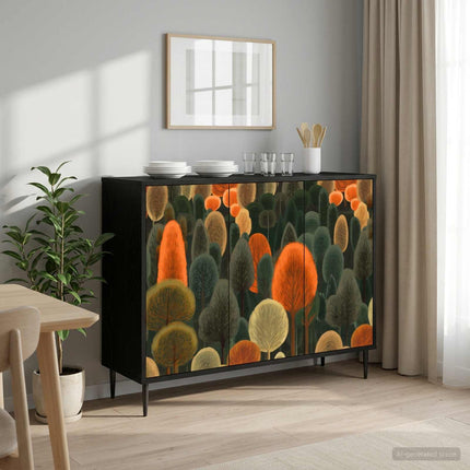 Sideboard ZAANDAM Svart ek 102 x 33 x 76 cm Konstruerat trä