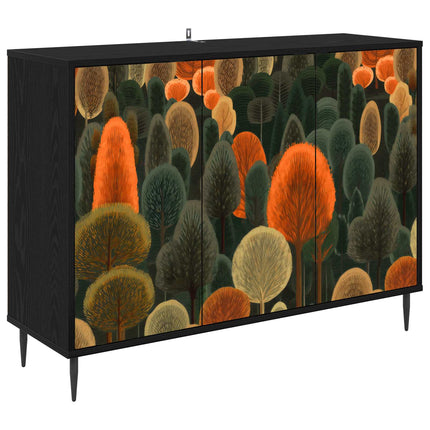Sideboard ZAANDAM Svart ek 102 x 33 x 76 cm Konstruerat trä