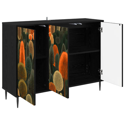 Sideboard ZAANDAM Svart ek 102 x 33 x 76 cm Konstruerat trä