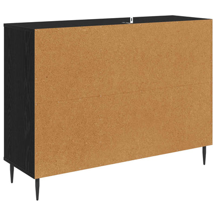 Sideboard ZAANDAM Svart ek 102 x 33 x 76 cm Konstruerat trä