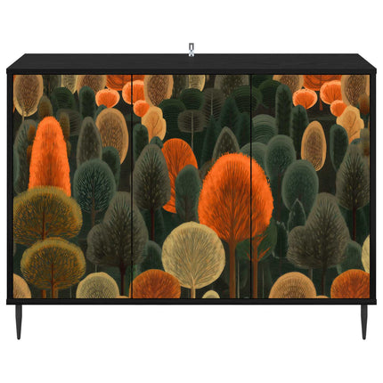 Sideboard ZAANDAM Svart ek 102 x 33 x 76 cm Konstruerat trä