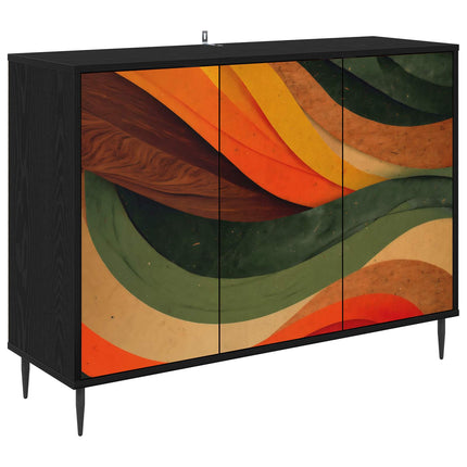 Sideboard BONN Svart ek 102 x 33 x 76 cm Konstruerat trä