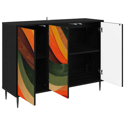 Sideboard BONN Svart ek 102 x 33 x 76 cm Konstruerat trä