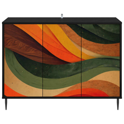 Sideboard BONN Svart ek 102 x 33 x 76 cm Konstruerat trä