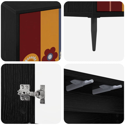 Sideboard ESSEN Svart ek 102 x 33 x 76 cm Konstruerat trä