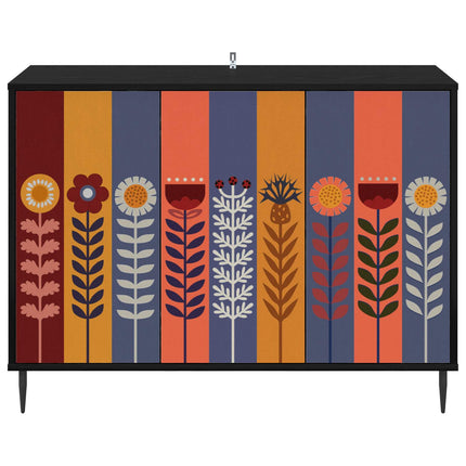 Sideboard ESSEN Svart ek 102 x 33 x 76 cm Konstruerat trä