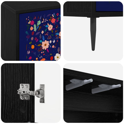 Sideboard MAINZ Svart ek 102 x 33 x 76 cm Konstruerat trä