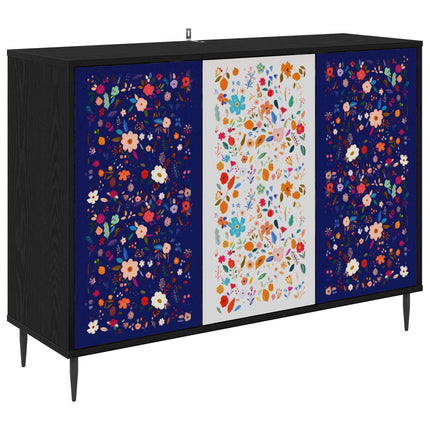 Sideboard MAINZ Svart ek 102 x 33 x 76 cm Konstruerat trä