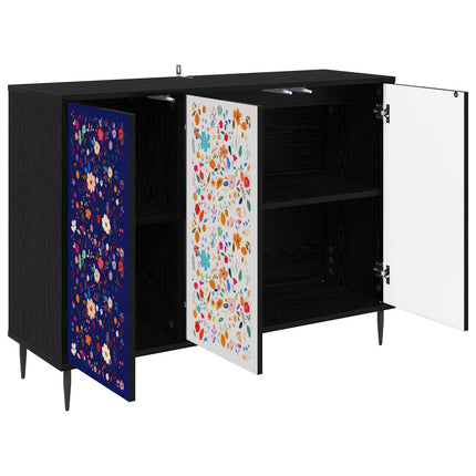 Sideboard MAINZ Svart ek 102 x 33 x 76 cm Konstruerat trä