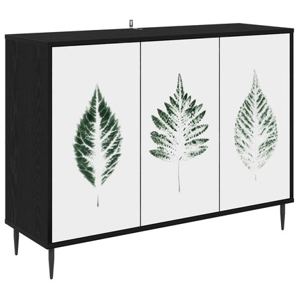 Sideboard HANAU Svart ek 102 x 33 x 76 cm Konstruerat trä