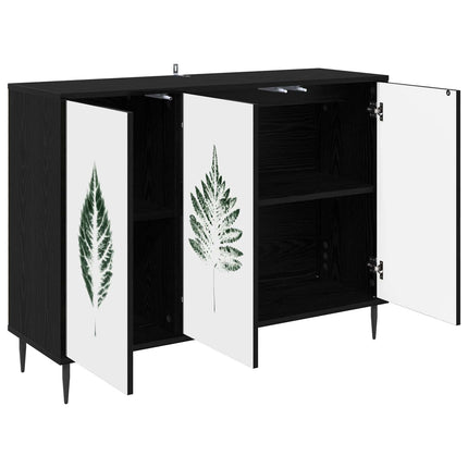 Sideboard HANAU Svart ek 102 x 33 x 76 cm Konstruerat trä