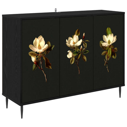 Sideboard BREMEN Svart ek 102 x 33 x 76 cm Konstruerat trä