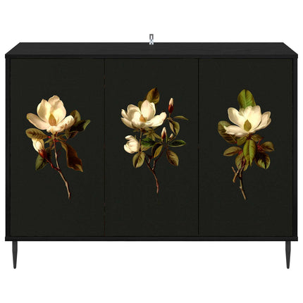 Sideboard BREMEN Svart ek 102 x 33 x 76 cm Konstruerat trä