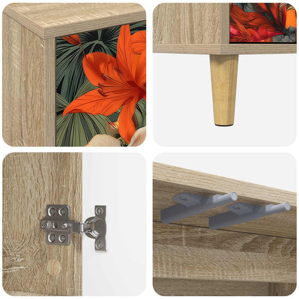 TV-skåp GENNEP 69 x 33 x 50 cm Sonoma-ek Konstruerat trä