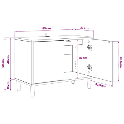 TV-skåp BORNE 69 x 33 x 50 cm Sonoma-ek Konstruerat trä