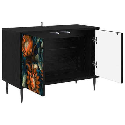 TV-skåp LOCHEM 69 x 33 x 50,5 cm Svart ek Konstruerat trä