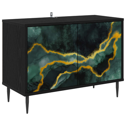 TV-skåp WIJHE 69 x 33 x 50,5 cm Svart ek Konstruerat trä