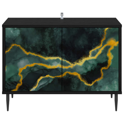 TV-skåp WIJHE 69 x 33 x 50,5 cm Svart ek Konstruerat trä
